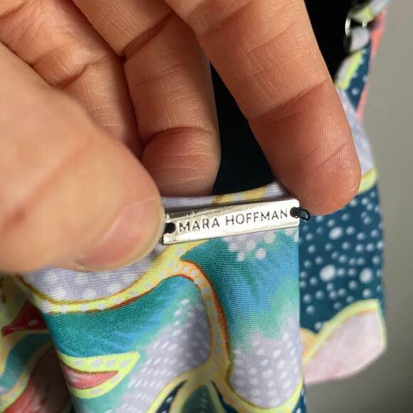 Mara Hoffman Square Neck Arcadia One Piece Swimsuit Boho Floral Botanical XS - Picture 10 of 11